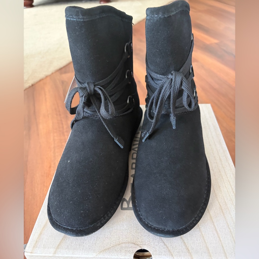 BearPaw Black Lace Up Boots